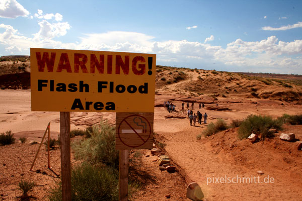 Warnschild am Lower Antelope Canyon