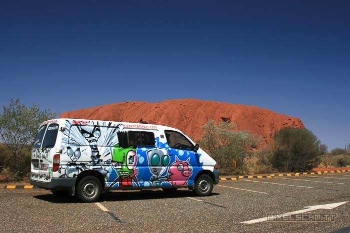 Autofahren in Australien: Mit diesem Wicked Camper haben wir Australien bereist.