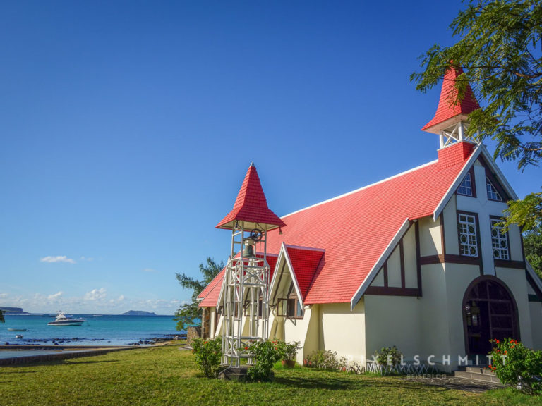 Die Kirche mit dem roten Dach ist einer der Hotspots auf Mauritius