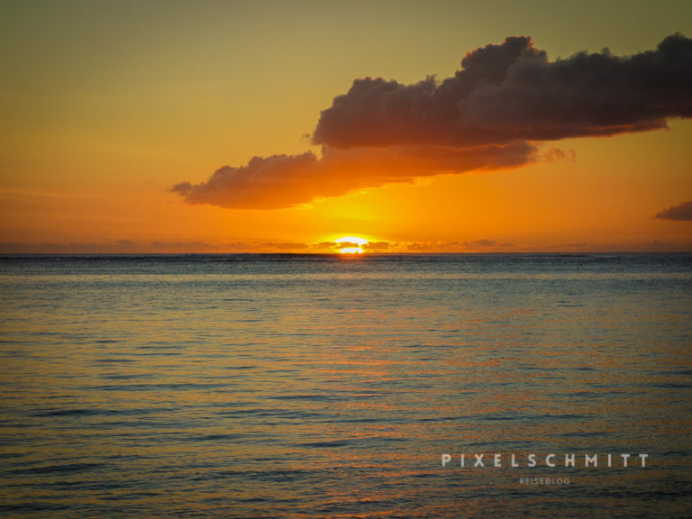 Sonnenuntergang während des Urlaubs in Mauritius