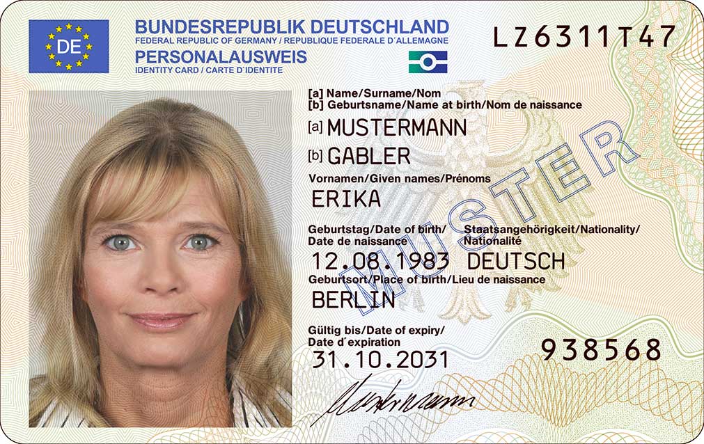 Personalausweis Vorderseite - Quelle: Bundesministerium des Innern und für Heimat (BMI)