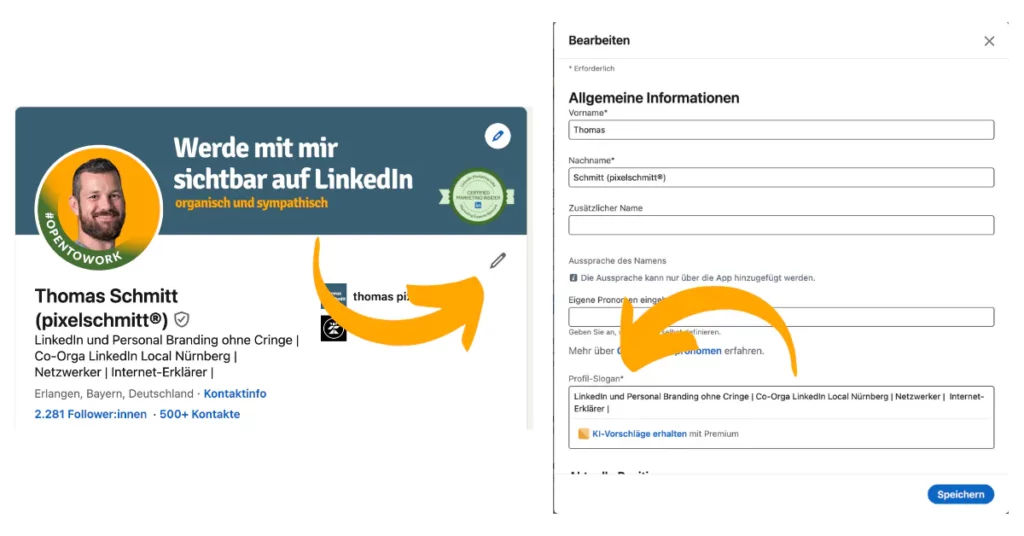 So passt du deinen LinkedIn Profilslogan an