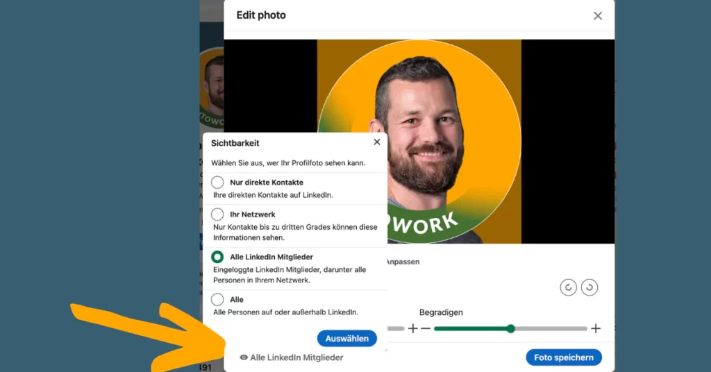 So stellst du die Sichtbarkeit deines LinkedIn Profilbilds ein