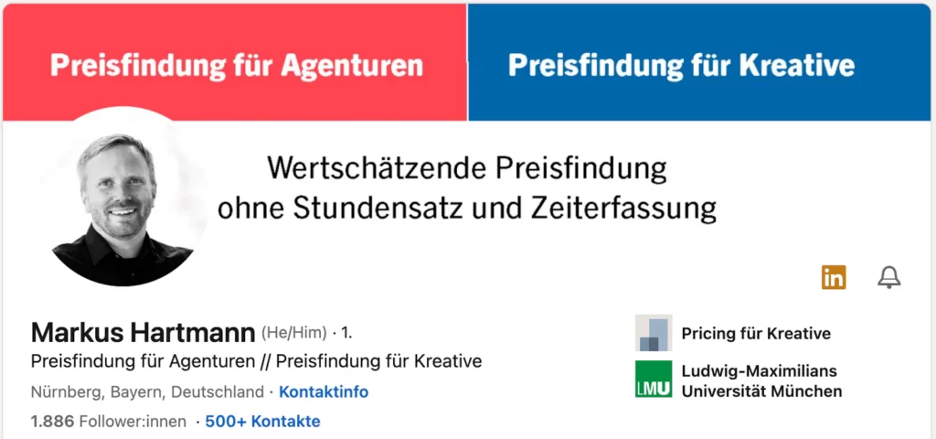 LinkedIn Markus Hartmann Preisfindung in Agenturen