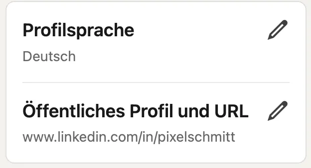 LinkedIn Profil optimieren: Deine Profil URL